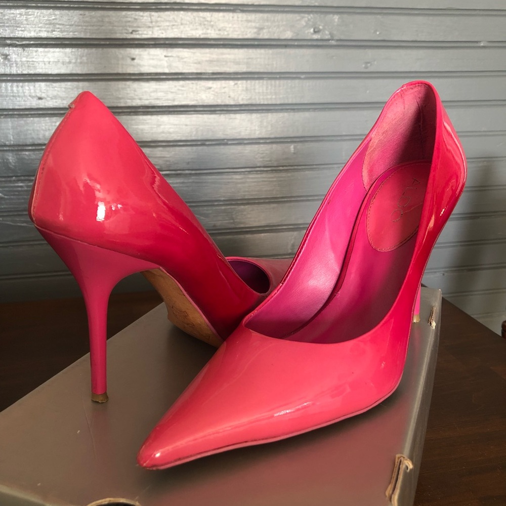 Aldo Hot Pink Patent Pumps